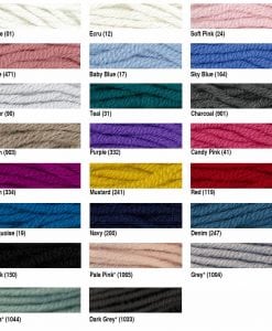 MErino Double knit broadway yarns nz colour chart