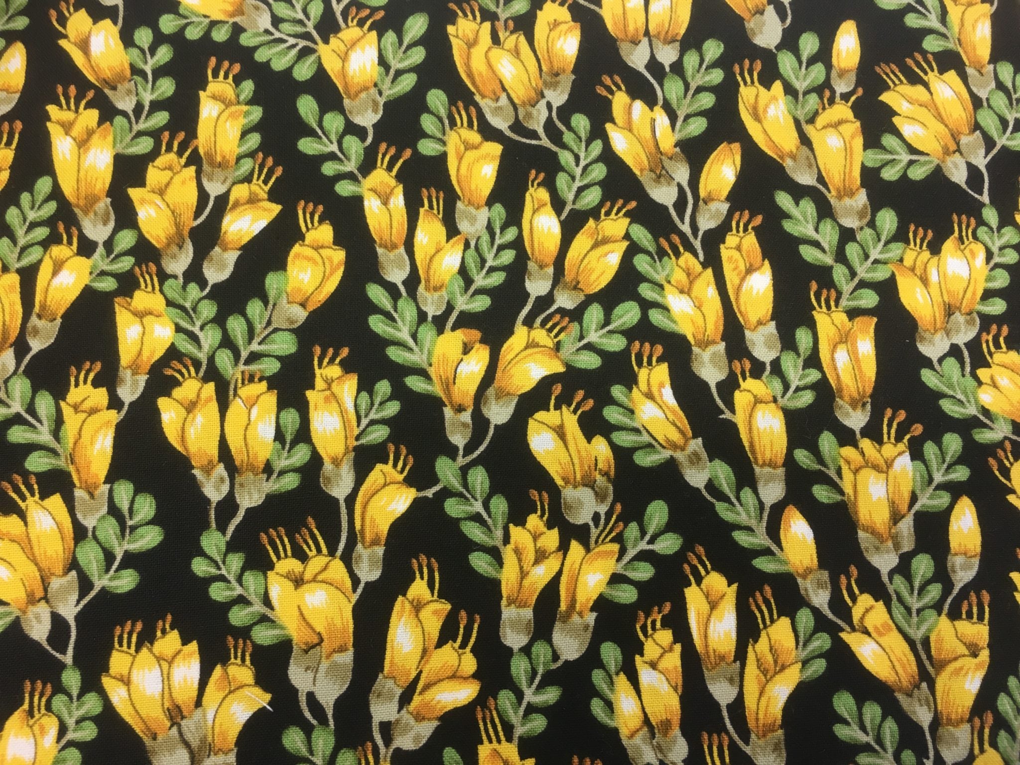 Fabric Swatch Yellow Flowers