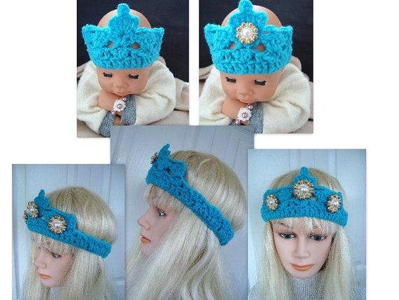 princess crochet tiara pattern