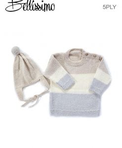 TX347 Bellissimo 5 Baby Stripe Sweater & Aviator Hat TX347 BELLISSIMO 5 BABY STRIPE SWEATER & AVIATOR HAT knitting Pattern