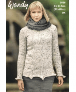 Wendy Harris Double Knit Ladys knitting pattern 6086 column jumper