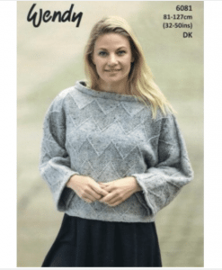 Wendy Harris Double Knit Ladys knitting pattern chevron jumper 6081