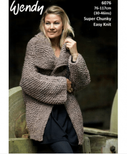Wendy Harris Super Chunky Womens knitting pattern cosy cardigan 6076