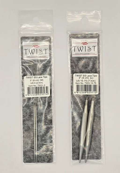 chiaogoo twist red lace tips | interchangeable circular knitting needles