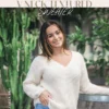 V Neck Textured Sweater 2311 | Crucci Women's Knitting Pattern DK
