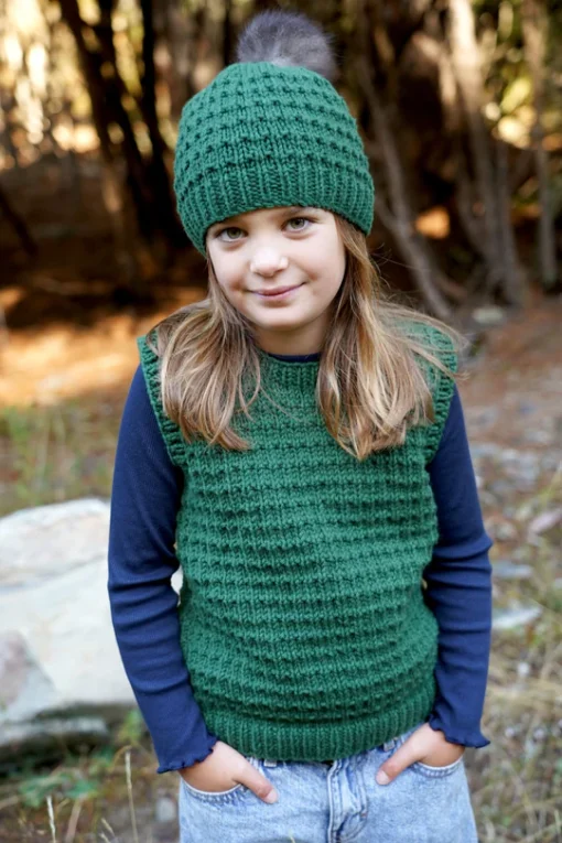 Keeley Vest and Hat LF59| Lisa F Knitting Pattern 12 PLy