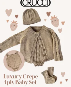 Baby Set (Cardigan, Romper, Hat, Booties) 4 Ply| Crucci knitting pattern