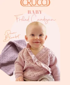 Baby Frilled Cardigan & Pram Blanket 4 Ply| Crucci  knitting pattern
