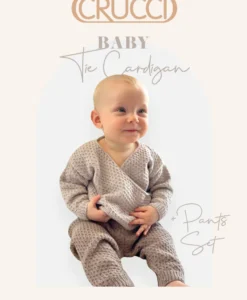 Baby Tie Cardigan & Pants set 4 Ply| Crucci  knitting pattern