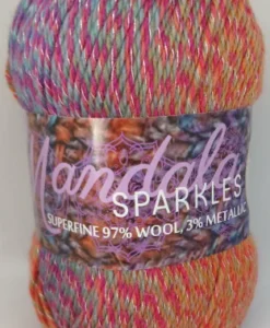 Countrywide Yarns| Mandala Sparkles 8 ply Pure wool & superfine metallic 100g
