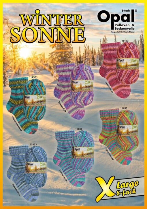 Opal Winter Sonne (Winter Sun) 8 Ply Sock | 150g Ball