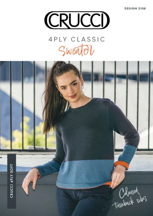 4 ply Classic Sweater | Crucci  knitting pattern 2108