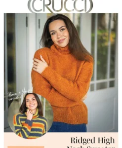 Ridged High Neck Sweater | Crucci  knitting pattern 2403