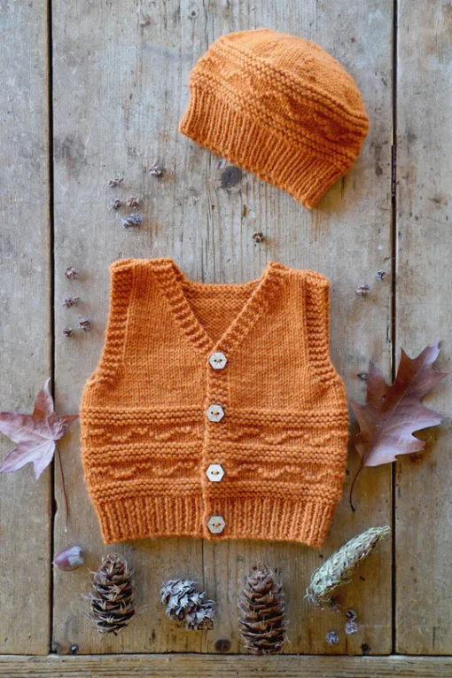 FInlay Vest and Hat BC145 | Lisa F Knitting Pattern DK