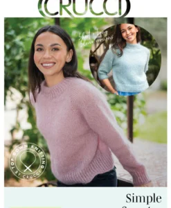 top down simple sweater 12 ply mohair | crucci knitting pattern 2401