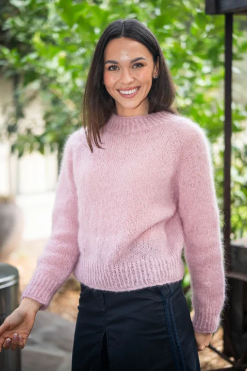 top down simple sweater 12 ply mohair | crucci knitting pattern 2401