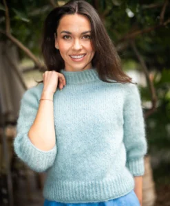 top down simple sweater 12 ply mohair | crucci knitting pattern 2401