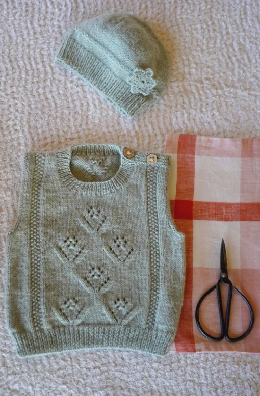 Posy Vest and Hat BC147 | Lisa F Knitting Pattern 4 ply
