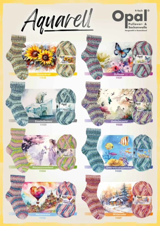 opal watercolour (aquarell) 4 ply sock | 100g ball