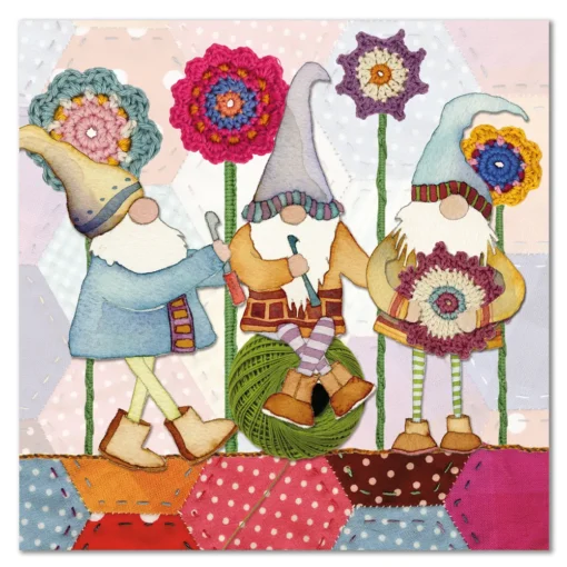 emma ball | crocheting gnomes greeting card
