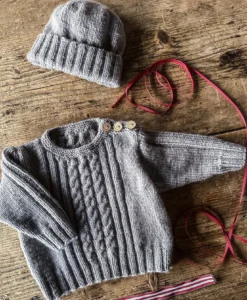 whitley sewater and hat bc145| lisa f knitting pattern dk