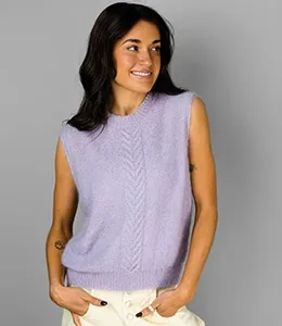 staghorn vest whisper 8 ply mohair| knitting pattern 1411