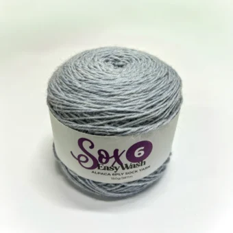 sox 6 easy wash sock yarn 6 ply 158g| alpaca/nylon m870 silver/blue melange