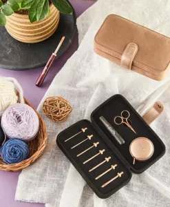 knitpro oasis rose gold interchangeable crochet hook set chunky