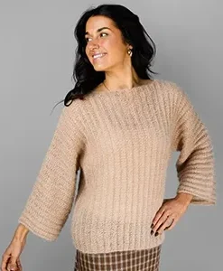 lacey blousey sweater & scarf whisper 8 ply mohair| knitting pattern 1414 (copy)