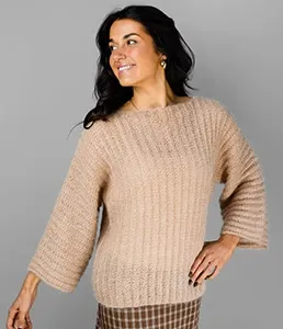 lacey blousey sweater & scarf whisper 8 ply mohair| knitting pattern 1414 (copy)