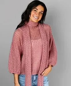 open knit sweater whisper 8 ply mohair| knitting pattern 1416 (copy)