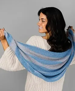 stripe shawl whisper 8 ply mohair| knitting pattern 142