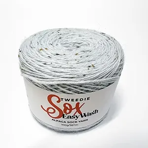 tweedie sox easy wash alpaca sock yarn 4 ply 100g| alpaca/nylon/donegal tweed 5098 silver blue