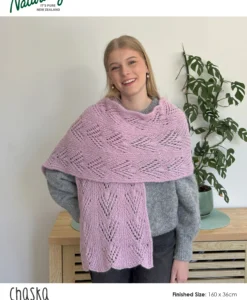 n1797 chaska alpaca air 12 ply rib & lace zig zag wrap| knitting pattern paper copy or pdf download