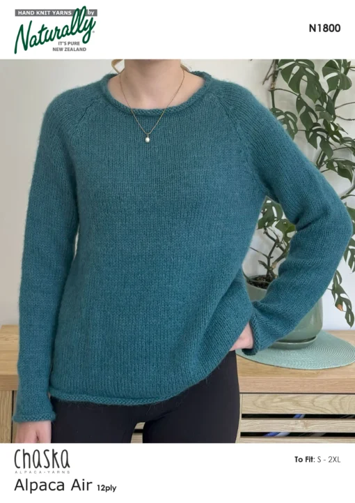 Chaska N1800 Simple Raglan Jumper 12 ply Knitting Pattern| Fast ...