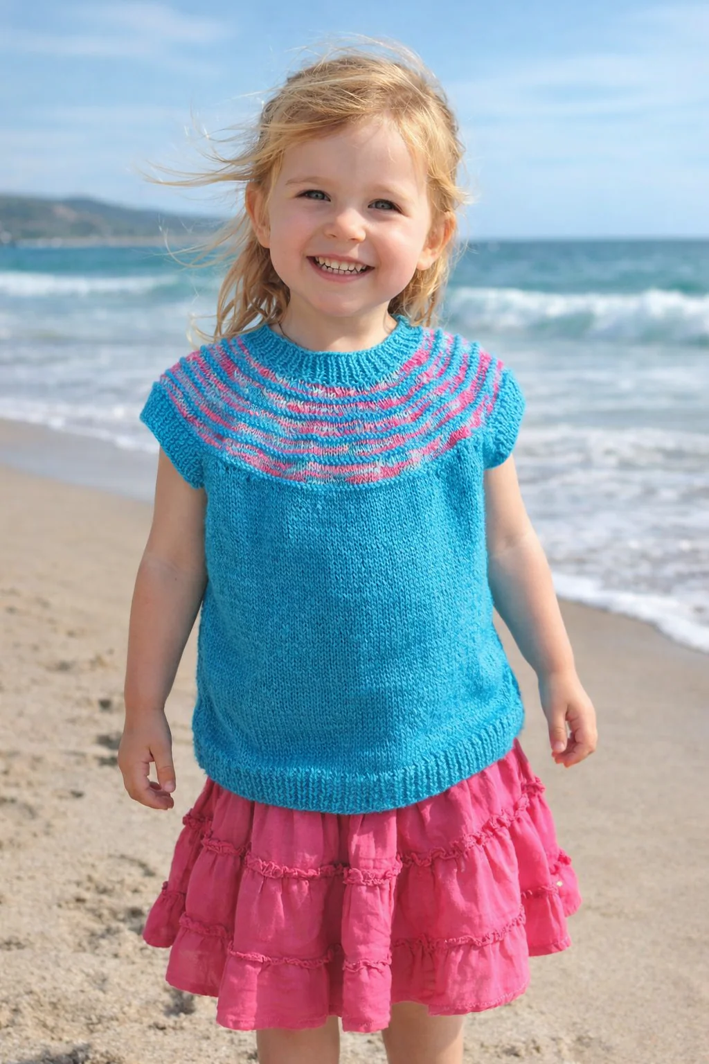 p444 vest with yoke | knitting pattern
