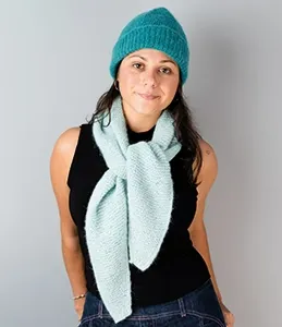 beanie & scarf halo 8 ply brushed alpaca knitting pattern 3301