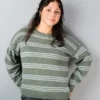 stripe & eyelet sweater halo 8 ply brushed alpaca knitting pattern 3308 (copy)
