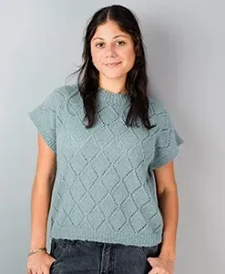 diamond lace sweateror halo 8 ply brushed alpaca knitting pattern 3304 (copy)