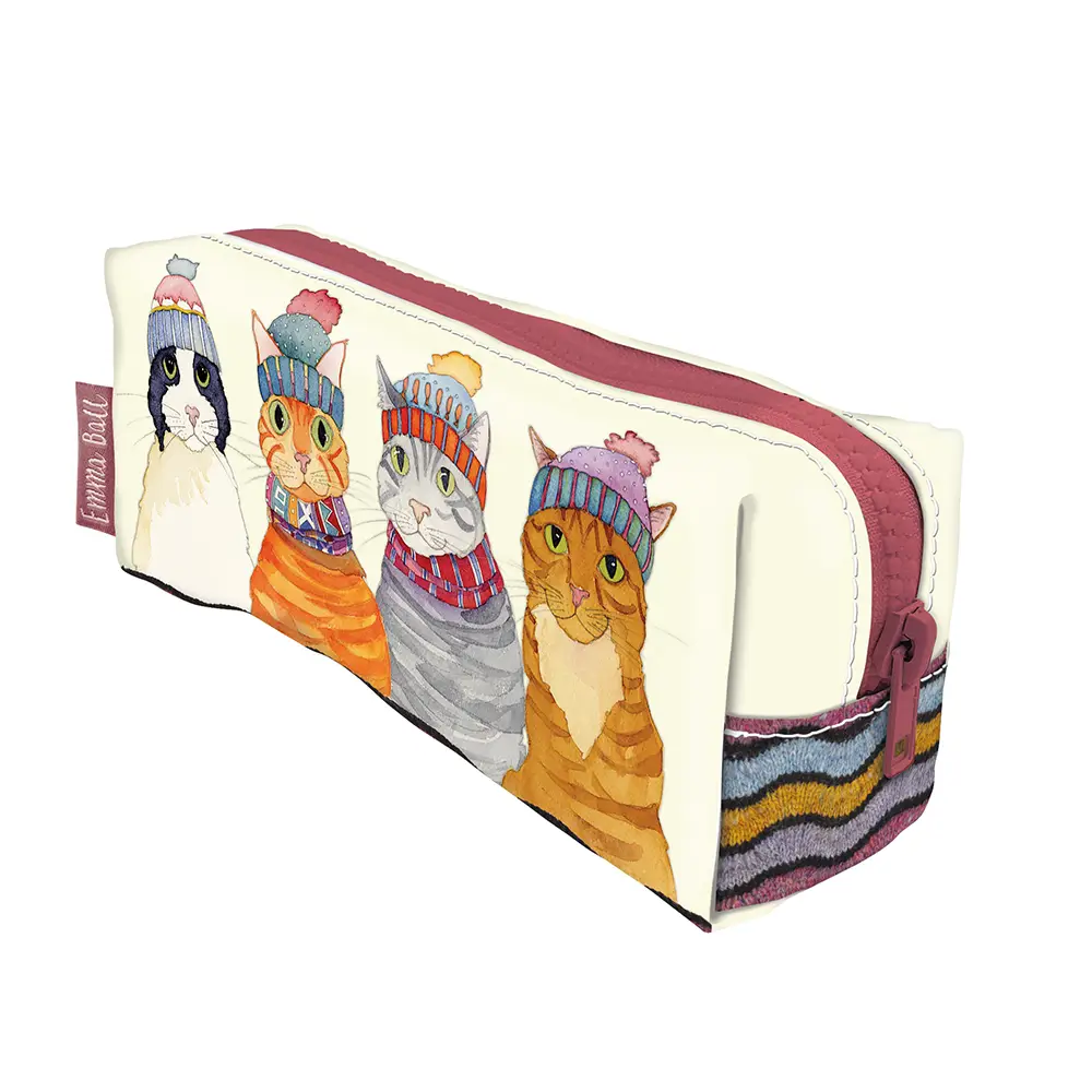 emma ball | cats in hats pencil case/notions pouch