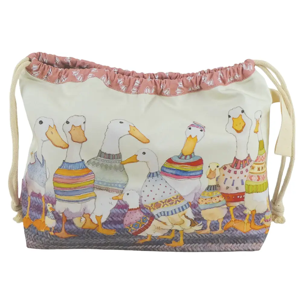 emma ball | dapper ducks drawstring bag