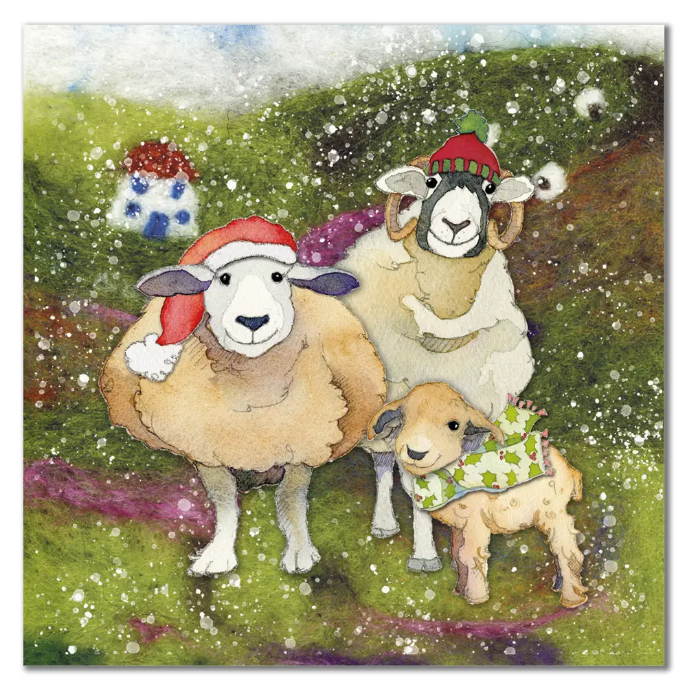 Emma Ball | Felted Sheep Christmas Cards Pack of 6