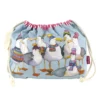 emma ball | seagulls in beanies drawstring bag